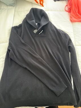 Barneys New York Black Turtleneck Toggle Sweater